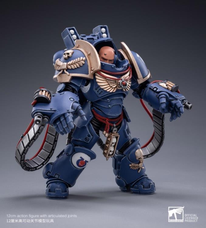 Joy Toy brings the Aggressors to life with this set of Warhammer 40K Ultramarines Aggressors box of 3 figures. The JoyToy Ultramarines are the most elite of the Space Marine Chapters in the Imperium of Man. Recreate the most important battles with this set of highly disciplined and courageous warriors.