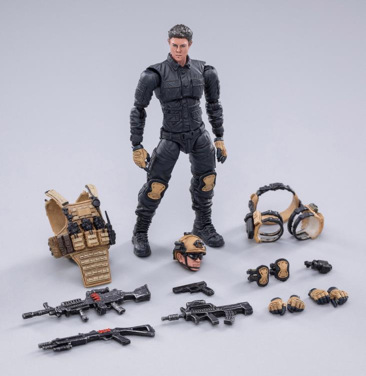 Joy Toy set of Police Sniper, Assault, and Automatic Rifleman figures is incredibly detailed in 1/18 scale. JoyToy, each figure is highly articulated and includes weapon accessories as well as several pieces of removable gear.