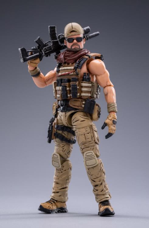 Joy Toy set of Mercenary Kahn, Mercenary Johnny, and Mercenary K figures is incredibly detailed in 1/18 scale. JoyToy, each figure is highly articulated and includes weapon accessories as well as several pieces of removable gear.