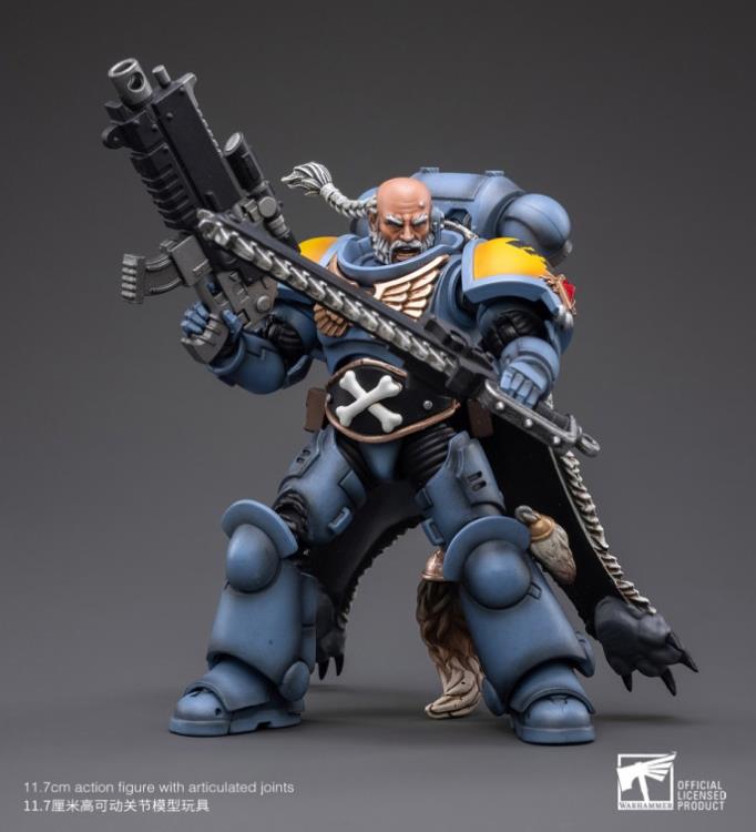 From the Joy Toy Warhammer 40K series comes a 1/18 scale figure of Space Wolves Brother Gunnar. Each JoyToy Space Wolves figure includes multiple weapons and accessories for a wide variety of display options.