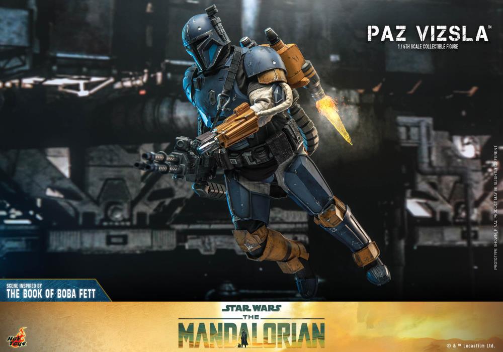 Paz Vizsla is a brawny warrior encased in the strongest beskar armor. A descendant of the esteemed House Vizsla, he comes from a long line of leaders spanning the centuries.  In anticipation to the debut of the new season of The Mandalorian™ live action series, Hot Toys is excited to officially present the 1/6th scale Paz Vizsla collectible figure!