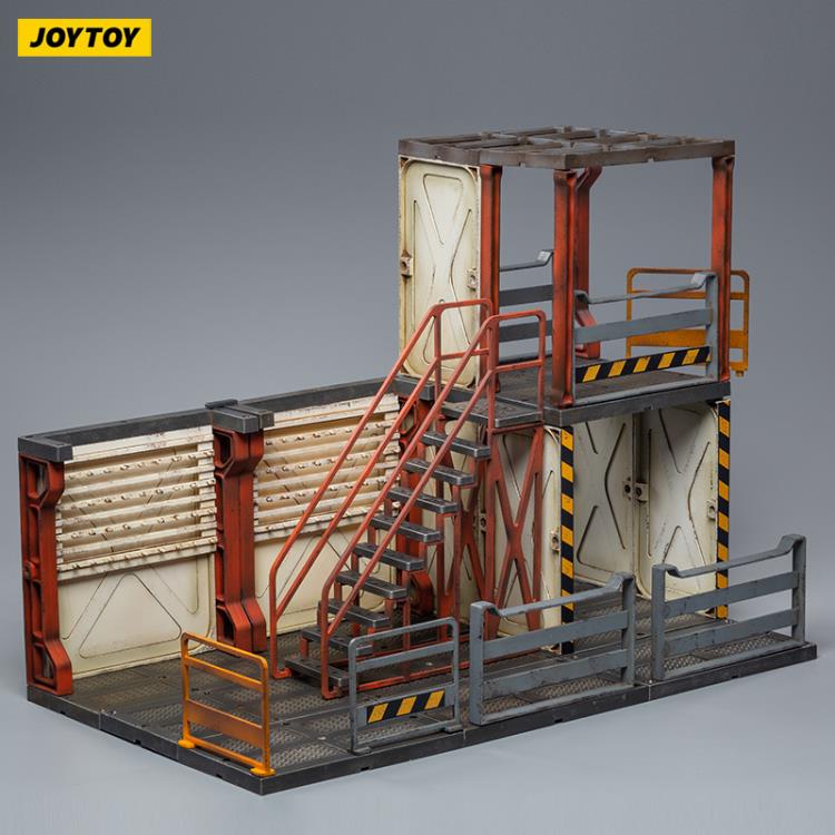 Joy Toy brings even more incredibly detailed 1/18 scale dioramas to life with this mecha depot watch area diorama! JoyToy set includes flooring, a lower deck room, and a staircase leading up to a watch area room.