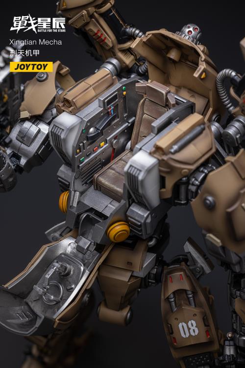 Joy Toy's military vehicle series continues with the Xingtian Mecha and pilot figures! Each 1/18 scale articulated military mech and pilot features intricate details on a small scale and comes with equally-sized weapons and accessories.