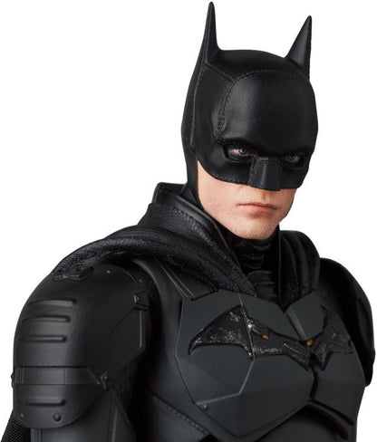 Batman once again joins the MAFEX line, this time from the hit film The Batman. This Batman figure features the premium articulation and detailed accessories you have come to know from MAFEX and features a fabric cape for a more life-like design.