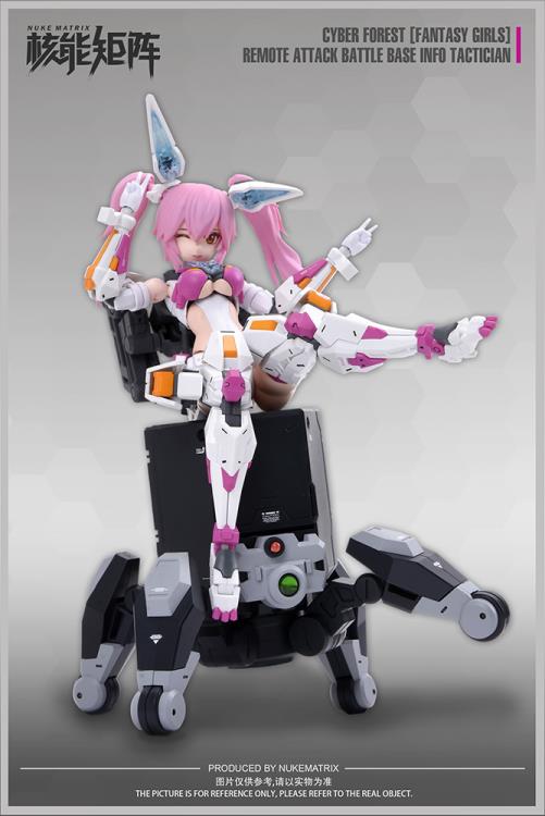 This model kit by Nuke Matrix is yet another addition to their Cyber Forest Fantasy Girls lineup. The Cyber Forest Remote Attack Battle Base Info Tactician features pieces to build weapons and accessories with a wide range of motion along with a battle base.