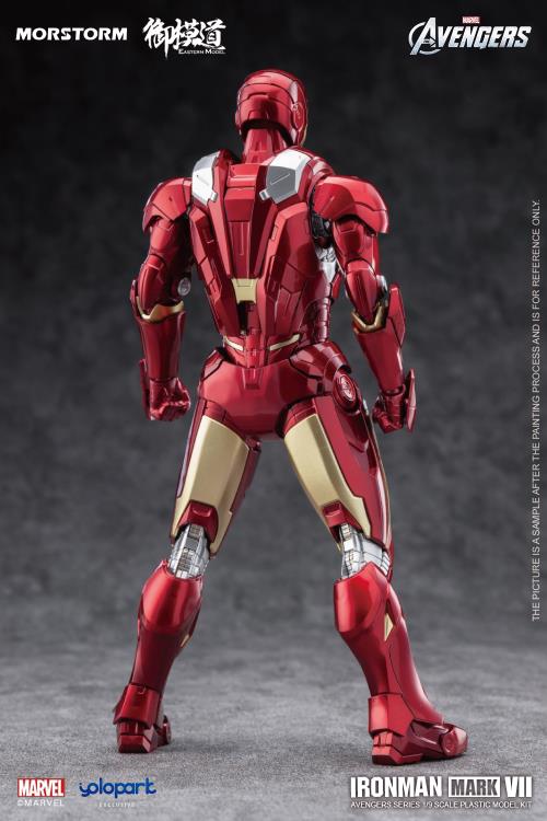 The Avengers, comes a new model kit of the Iron Man Mark VII suit! This Eastern Model Mostorm Marvel model kit features a deep variety of option to customize Iron Man with and in high detail as well. 