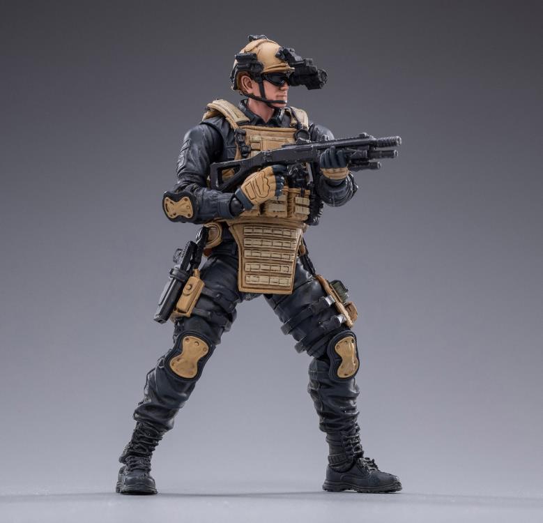 Joy Toy set of Police Sniper, Assault, and Automatic Rifleman figures is incredibly detailed in 1/18 scale. JoyToy, each figure is highly articulated and includes weapon accessories as well as several pieces of removable gear.