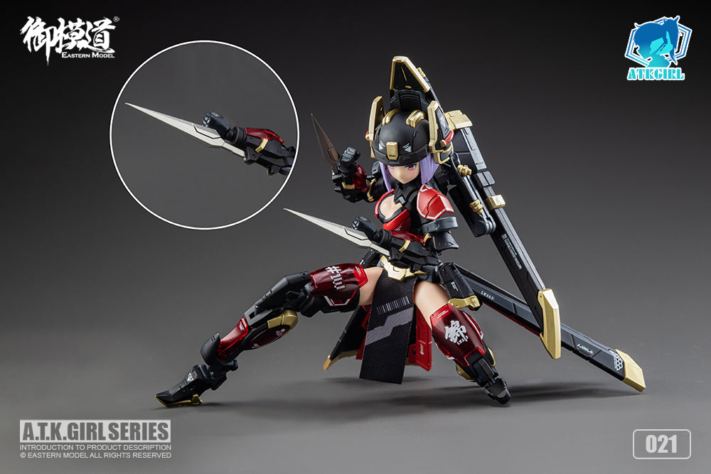 Eastern Model Hobby Max A.T.K. Girl Brocade-Clad Elite Guard (Jinyi Wei JW021) 1/12 Scale Model Kit. Add to your model kit collection with this Brocade-Clad Elite Guard, Jinyi Wei inspired A.T.K. Girl! With the included stand and accessories you can create endless, action-packed scenes. 