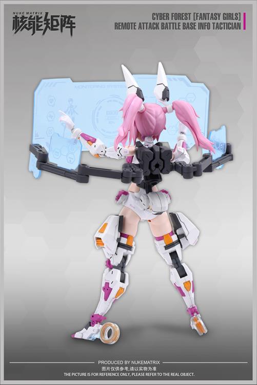 This model kit by Nuke Matrix is yet another addition to their Cyber Forest Fantasy Girls lineup. The Cyber Forest Remote Attack Battle Base Info Tactician features pieces to build weapons and accessories with a wide range of motion along with a battle base.