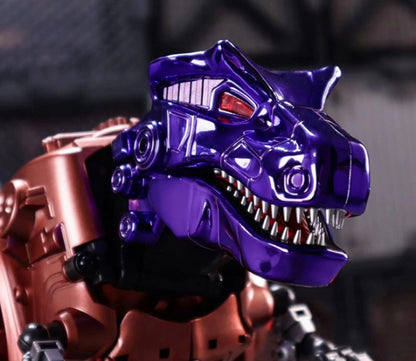 TransArt introduces their release BWM-06 Metal T Rex Standing an impressive 10.2 inches in robot mode, BWM-06 is Masterpiece Scale and transforms to a Tyrannosaurus Rex!