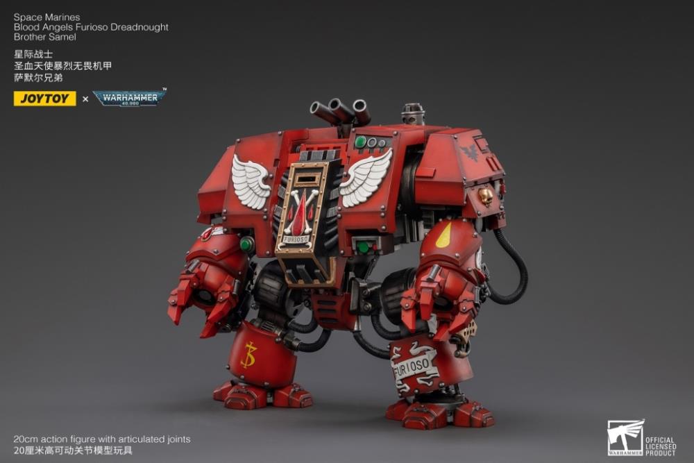 Joy Toy brings the Blood Angels from Warhammer 40k to life with this new series of 1/18 scale figures.  Each JoyToy figure includes interchangeable hands and weapon accessories and stands between 4″ and 6″ tall.