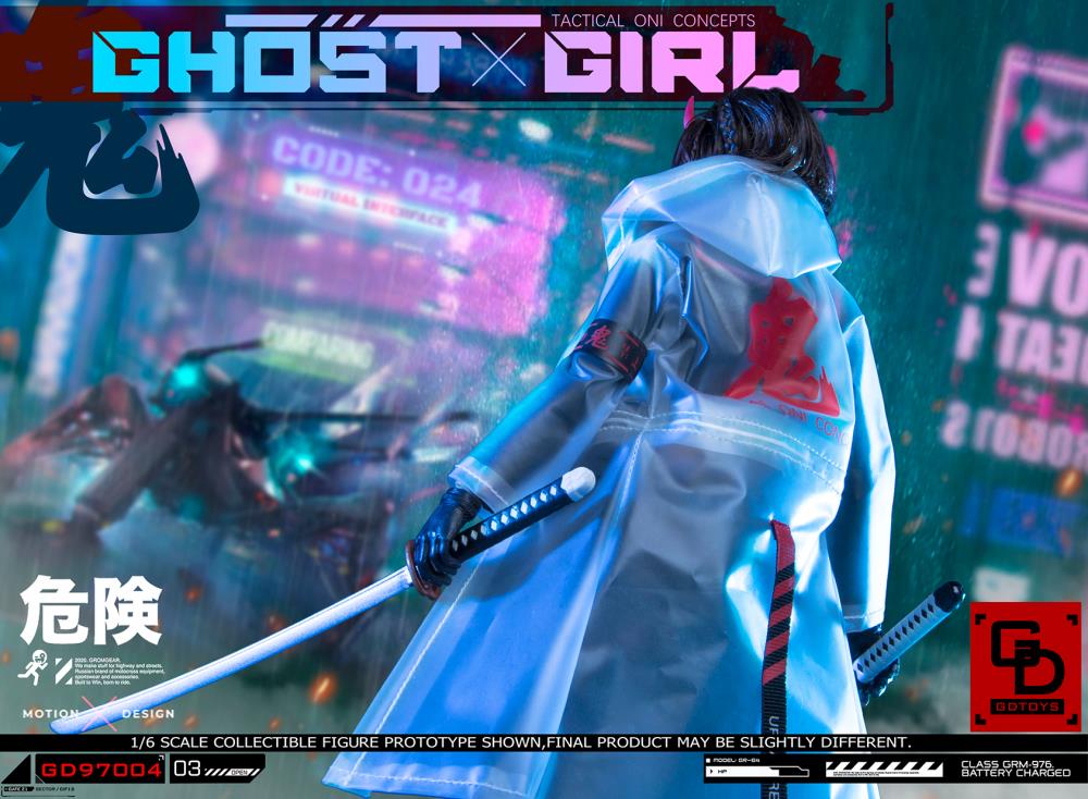 Add to your 1/6 scale collection with this unique GD Toys Tactical Oni Concepts Ghost Girl action figure. She is presented in 1/6 scale and features futuristic tactical attire. Ghost Girl includes several weapons and accessories to add endless display options.