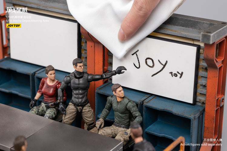 Joy Toy brings even more incredibly detailed 1/18 scale dioramas to life with this mecha depot watch area diorama! JoyToy set includes flooring, a lower deck room, and a staircase leading up to a watch area room.