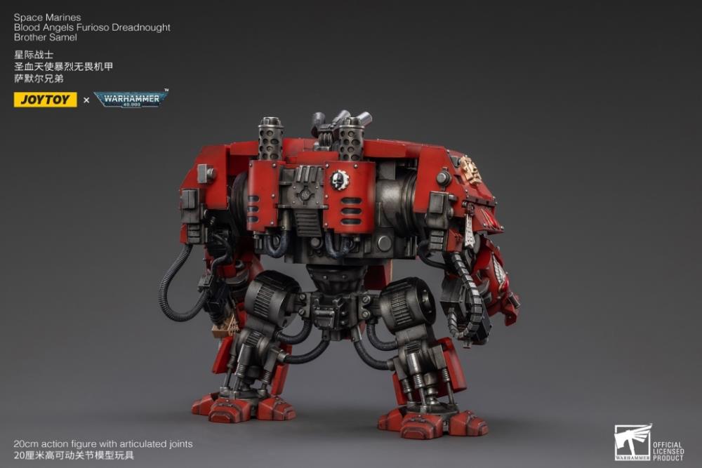 Joy Toy brings the Blood Angels from Warhammer 40k to life with this new series of 1/18 scale figures.  Each JoyToy figure includes interchangeable hands and weapon accessories and stands between 4″ and 6″ tall.