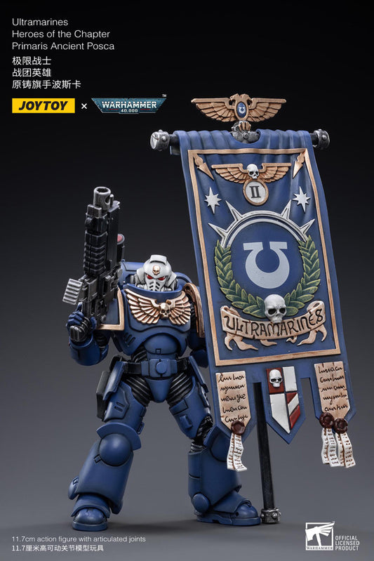 The most elite of the Space Marine Chapters in the Imperium of Man, Joy Toy brings the JoyToy Ultramarines from Warhammer 40k to life with this new series of 1/18 scale figures.  Each figure includes interchangeable hands and weapon accessories and stands between 4″ and 6″ tall.