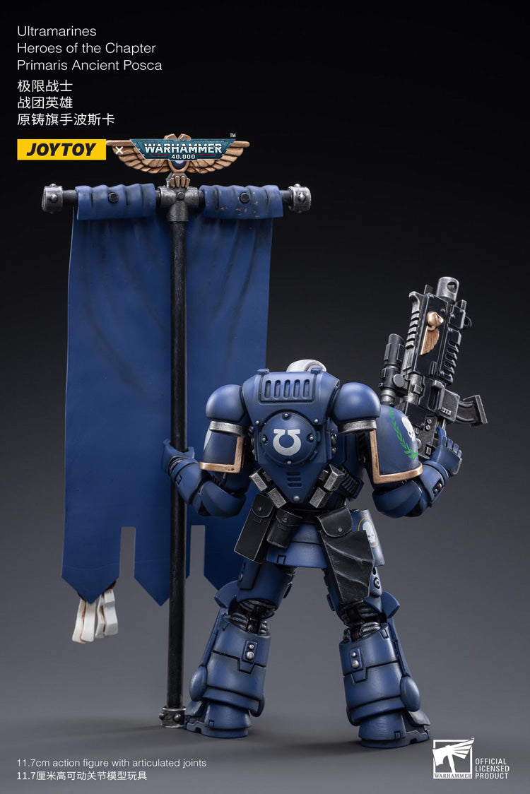The most elite of the Space Marine Chapters in the Imperium of Man, Joy Toy brings the JoyToy Ultramarines from Warhammer 40k to life with this new series of 1/18 scale figures.  Each figure includes interchangeable hands and weapon accessories and stands between 4″ and 6″ tall.