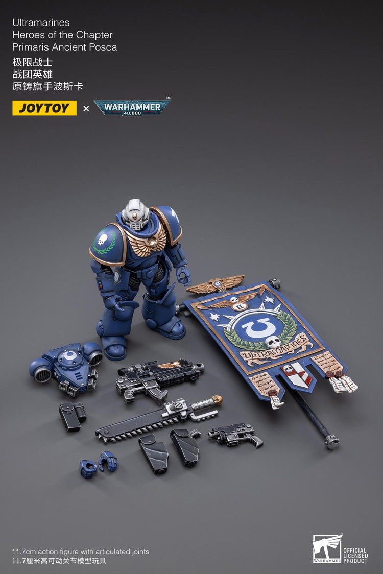 The most elite of the Space Marine Chapters in the Imperium of Man, Joy Toy brings the Ultramarines from Warhammer 40k to life with this new series of 1/18 scale figures. Each JoyToy figure includes interchangeable hands and weapon accessories and stands between 4″ and 6″ tall.