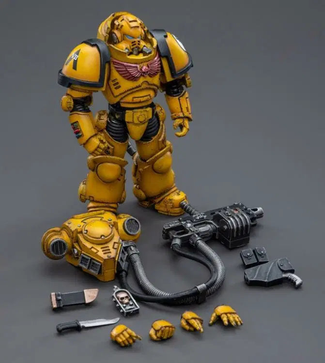 Joy Toy brings the Imperial Fists from Warhammer 40k to life with this new series of 1/18 scale figures. JoyToy, each figure includes interchangeable hands and weapon accessories and stands between 4″ and 6″ tall.