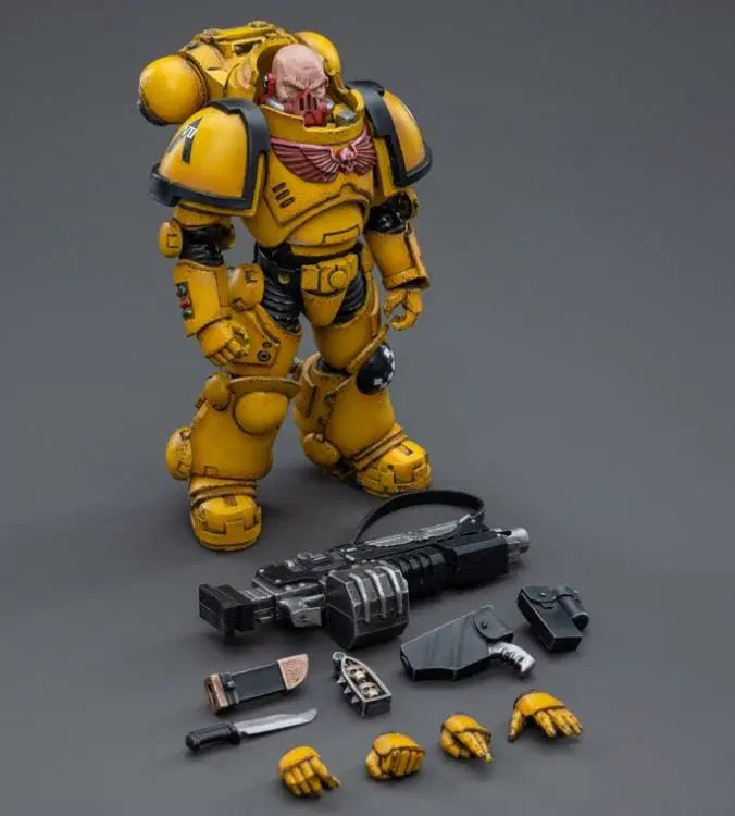 Joy Toy brings the Imperial Fists from Warhammer 40k to life with this new series of 1/18 scale figures. JoyToy, each figure includes interchangeable hands and weapon accessories and stands between 4″ and 6″ tall.