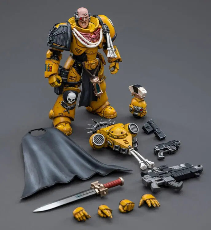 Joy Toy brings the Imperial Fists from Warhammer 40k to life with this new series of 1/18 scale figures. Each figure includes interchangeable hands and weapon accessories and stands between 4″ and 6″ tall.