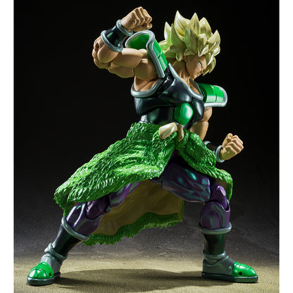 SH Figurats Premium Bandai US exclusive -The Super Saiyan Broly, as seen in “Dragon Ball Super: Broly,” comes to NYCC in a special limited edition with an aura effect part! The aura effect is molded in translucent pearlescent plastic to replicate the scene of Broly powering up.