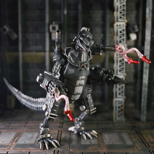 Mecha Dinosaur/ Mechanical Tyrannosaurus/ Kaiju/ Giant Lizard Monster- Ready Player One. Material: PVC+ABS material (no metal components). Size: 20cm tall, 25cm length