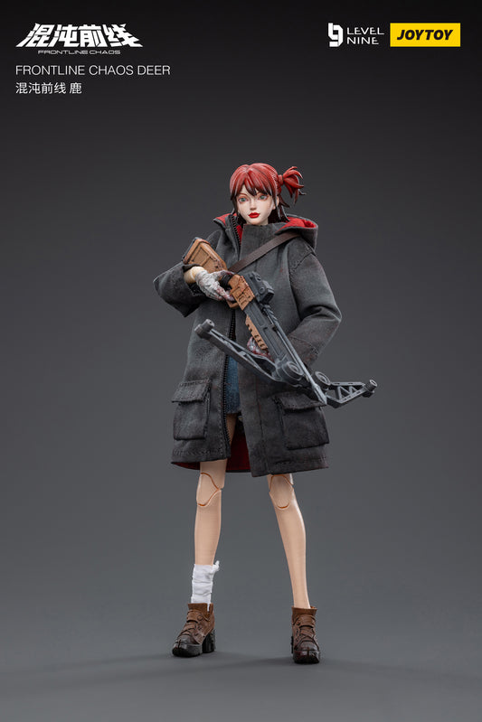 Joy Toy Frontline Chaos figure series continues in 1/12 Scale. Dressed in real cloth and stylish clothing, JoyToy Deer hunter figure is ready to run into battle with her weapon combos. 