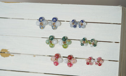 Colourful Summer Flower Handmade Stud Earrings