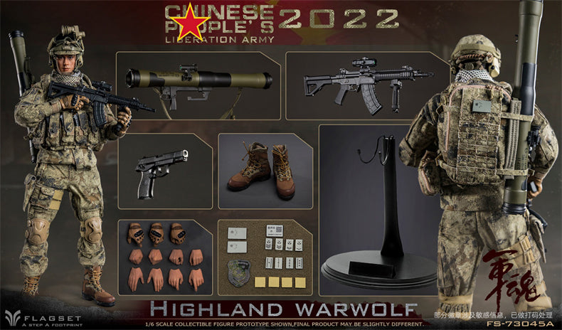 From Flagset, the Chinese People’s Liberation Army Highland Warwolf Attacker figure is highly detailed with amazing poseability. The 1/6 scale figure is dressed in a real fabric uniform and includes a wide selection of accessories. 