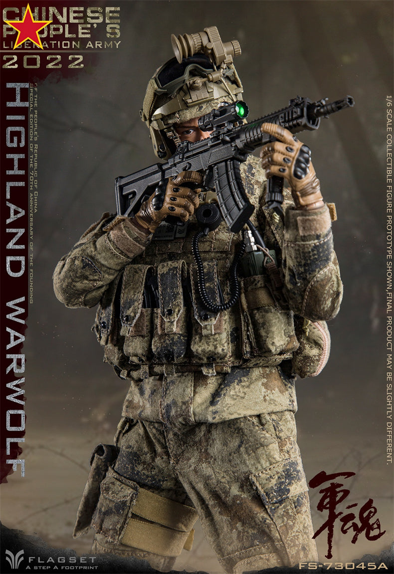 From Flagset, the Chinese People’s Liberation Army Highland Warwolf Attacker figure is highly detailed with amazing poseability. The 1/6 scale figure is dressed in a real fabric uniform and includes a wide selection of accessories. 