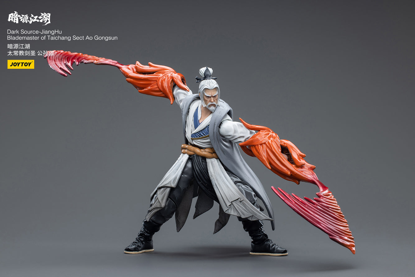 Joy Toy Dark Source Jianghu Blademaster of Taichang Sect Ao Gongsun figure is incredibly detailed in 1/18 scale. JoyToy, each figure is highly articulated and includes accessories. 