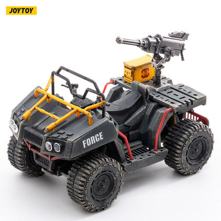 Joy Toy give your Battle for the Stars figures a lift into battle with the Wildcat ATV. JoyToy made in 1/18 scale, the Wildcat ATV lives up to the name with four big tread wheels and a large turret gun affixed to the back. This vehicle can carry a single figure.