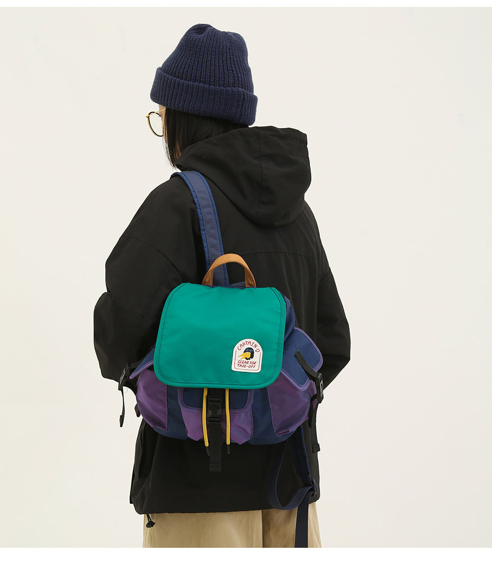 Casual Cute Mini Dinosaur Pilot Small Colour Block Backpack