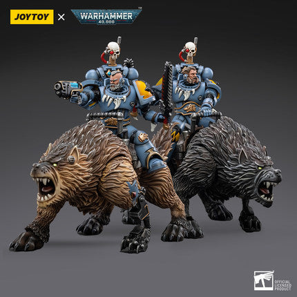 From Joy Toy, the Mountains of the Maelstrom come the legendary Space Wolves Thunderwolf, Cavalry Bjane and Frode ride into battle on his giant wolf as a detailed 1/8 scale figure. Each JoyToy figure includes interchangeable hands and weapon accessories and stands between 4" and 6" tall.