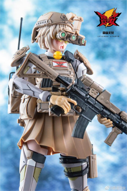 Leizhou Studio introductions the Tactical Girl Shitapeer Model Kit! This figure stands about 7.3 inches and features intricate details on a 1/9 scale and comes with equally-sized weapons and accessories.