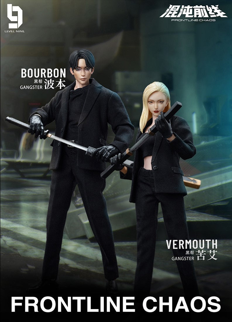 Joy Toy Frontline Chaos figure series continues in 1/12 Scale. Dressed in real cloth and stylish clothing, JoyToy Vermouth and Bourbon figure is ready to run into battle with her weapon combos. 