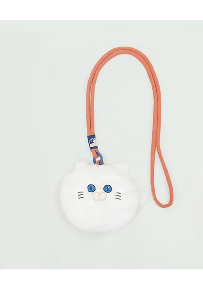 Cute Plush Cat Head Shaped Coin Purse/ Mini Bag