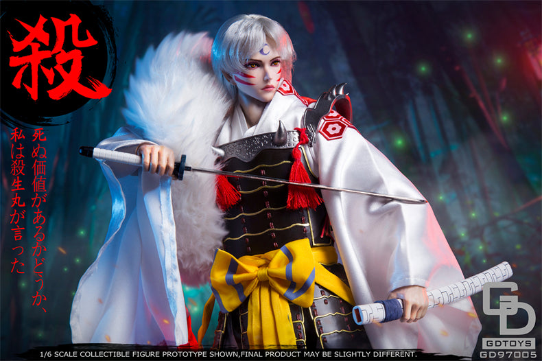 Add to your 1/6 scale collection with this unique GD Toys Dog Demon Swordsman 1/6 Scale Figure. He is presented in 1/6 scale and dressed in real clothes.  Dog Demon Swordsman includes several weapons and accessories to add endless display options.