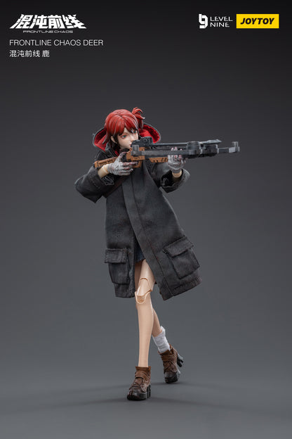 Joy Toy Frontline Chaos figure series continues in 1/12 Scale. Dressed in real cloth and stylish clothing, JoyToy Deer hunter figure is ready to run into battle with her weapon combos. 