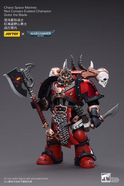 Joy Toy brings Chaos Space Marines Crimson Slaughter 1/18 scale figures. JoyToy each figure includes interchangeable hands and weapon accessories and stands between 4" and 6" tall.