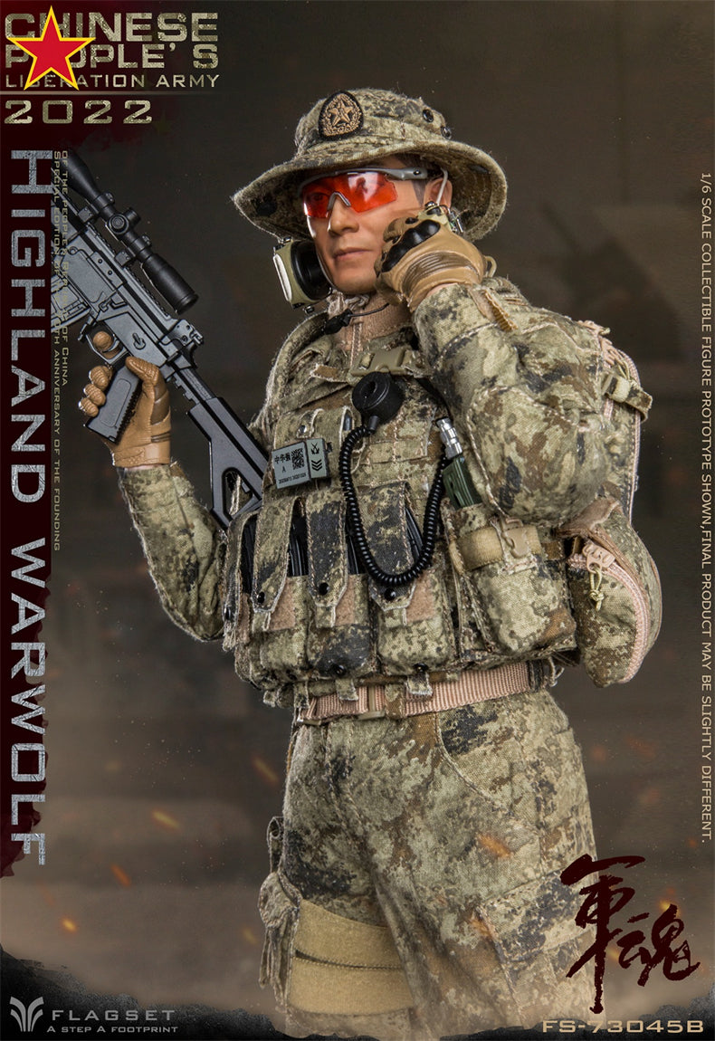 From Flagset, the Chinese People’s Liberation Army Highland Warwolf Sniper figure is highly detailed with amazing poseability. The 1/6 scale figure is dressed in a real fabric uniform and includes a wide selection of accessories. 