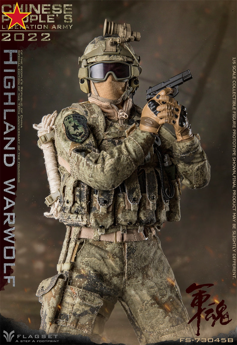 From Flagset, the Chinese People’s Liberation Army Highland Warwolf Sniper figure is highly detailed with amazing poseability. The 1/6 scale figure is dressed in a real fabric uniform and includes a wide selection of accessories. 