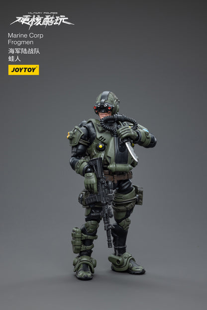 Joy Toy brings  Marine Corp Forgmen 1/18 scale figures. JoyToy each figure includes interchangeable hands and weapon accessories and stands between 4" and 6" tall.