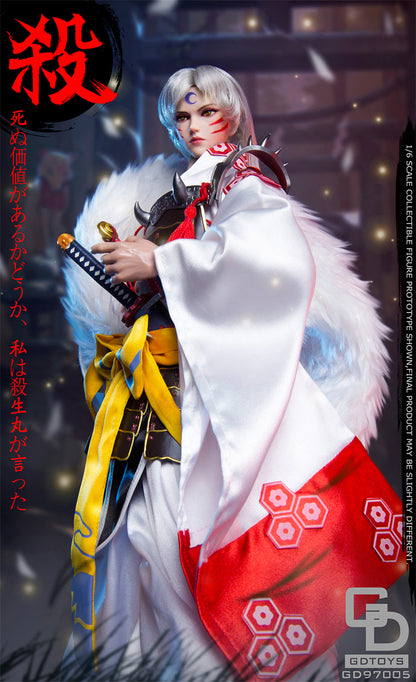 Add to your 1/6 scale collection with this unique GD Toys Dog Demon Swordsman 1/6 Scale Figure. He is presented in 1/6 scale and dressed in real clothes.  Dog Demon Swordsman includes several weapons and accessories to add endless display options.