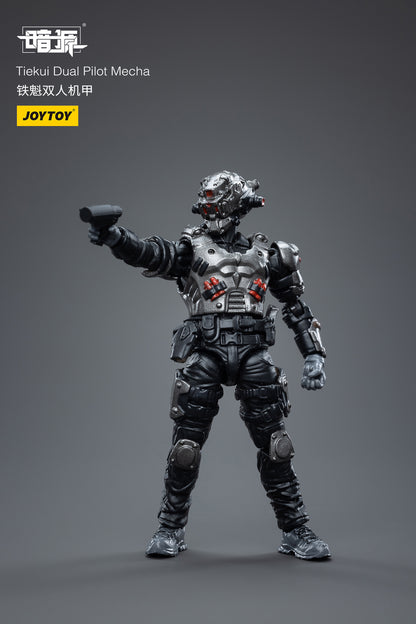 Joy Toy Dark Source Tiekui Dual Pilot Mecha is incredibly detailed in 1/18 scale. JoyToy, each figure is highly articulated and includes accessories. 