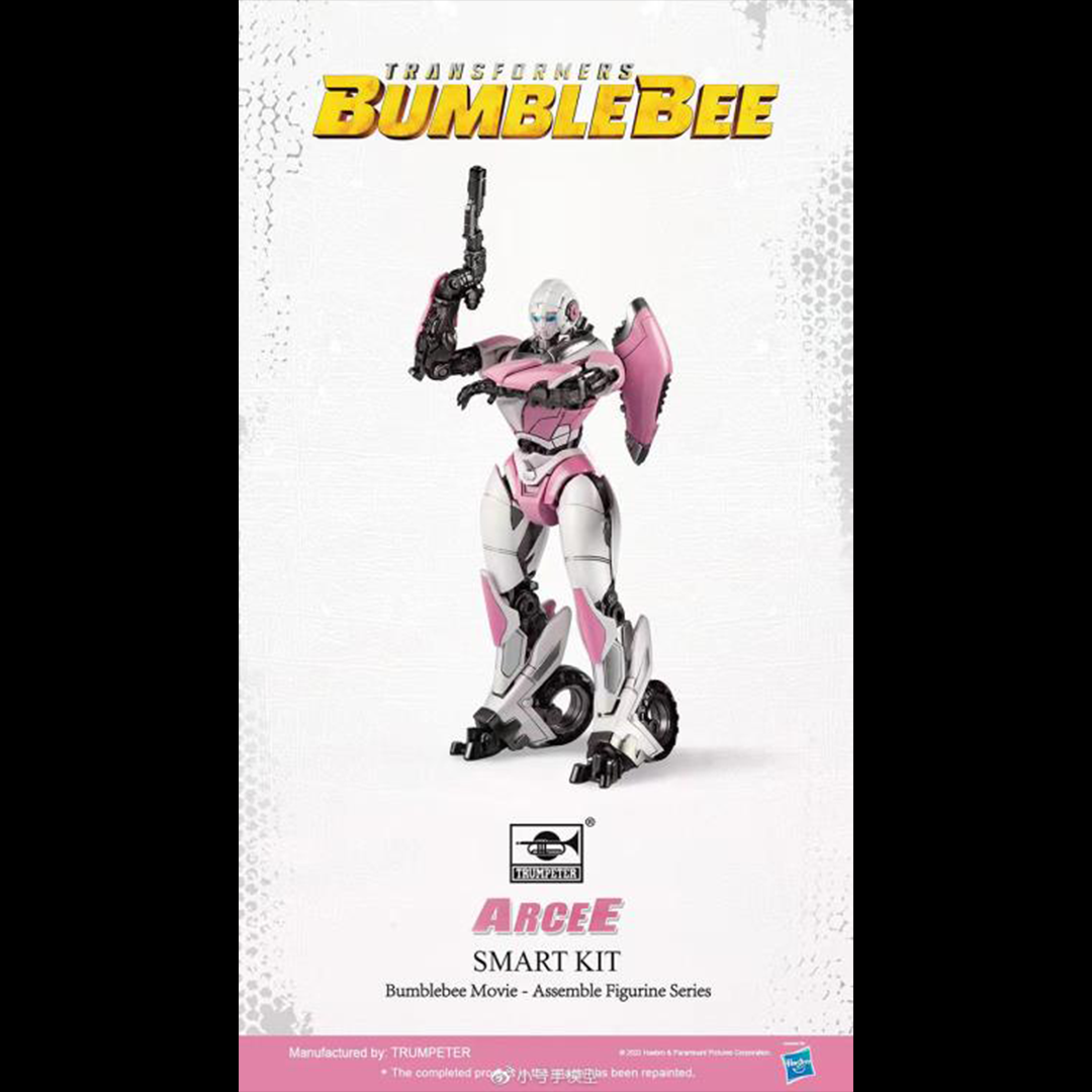 From Trumpeter comes the Transformers: Bumblebee Arcee Smart model kit! This model kit requires no glue or paint. When complete, Arcee will stand 5.11 inches tall and feature a fully articulated body.
