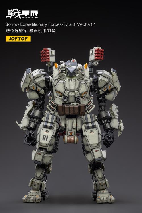 Joy Toy's military vehicle series continues with the Tyrant Mecha 01 and pilot figures! JoyToy 1/18 scale articulated military mech and pilot features intricate details on a small scale and comes with equally-sized weapons and accessories.