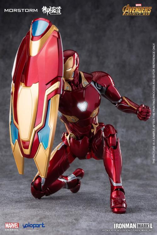 Build your own Eastern Model Morstorm Iron Man MK50 suit with this 1/9 scale model kit from Yolopark. This impressive model kit features a deep variety of option to customize Iron Man with and in high detail as well. 