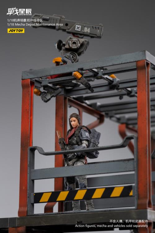 Joy Toy brings even more incredibly detailed 1/18 scale dioramas to life with this mecha depot maintenance area diorama! JoyToy set includes flooring, ladders, and railings