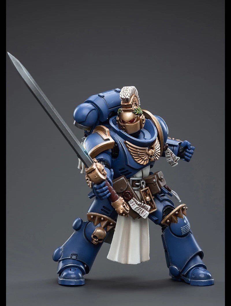 Joy Toy brings the Ultramarines, regarded as one of the strongest Space Marine Chapters, from Warhammer 40k to life with this new series of 1/18 scale figures! Highly disciplined and courageous warriors, the Ultramarines have remained true to the teachings of their Primarch Roboute Guilliman for 10,000 standard years. Each figure typically includes interchangeable hands and weapon accessories and stands between 4" and 6" tall.